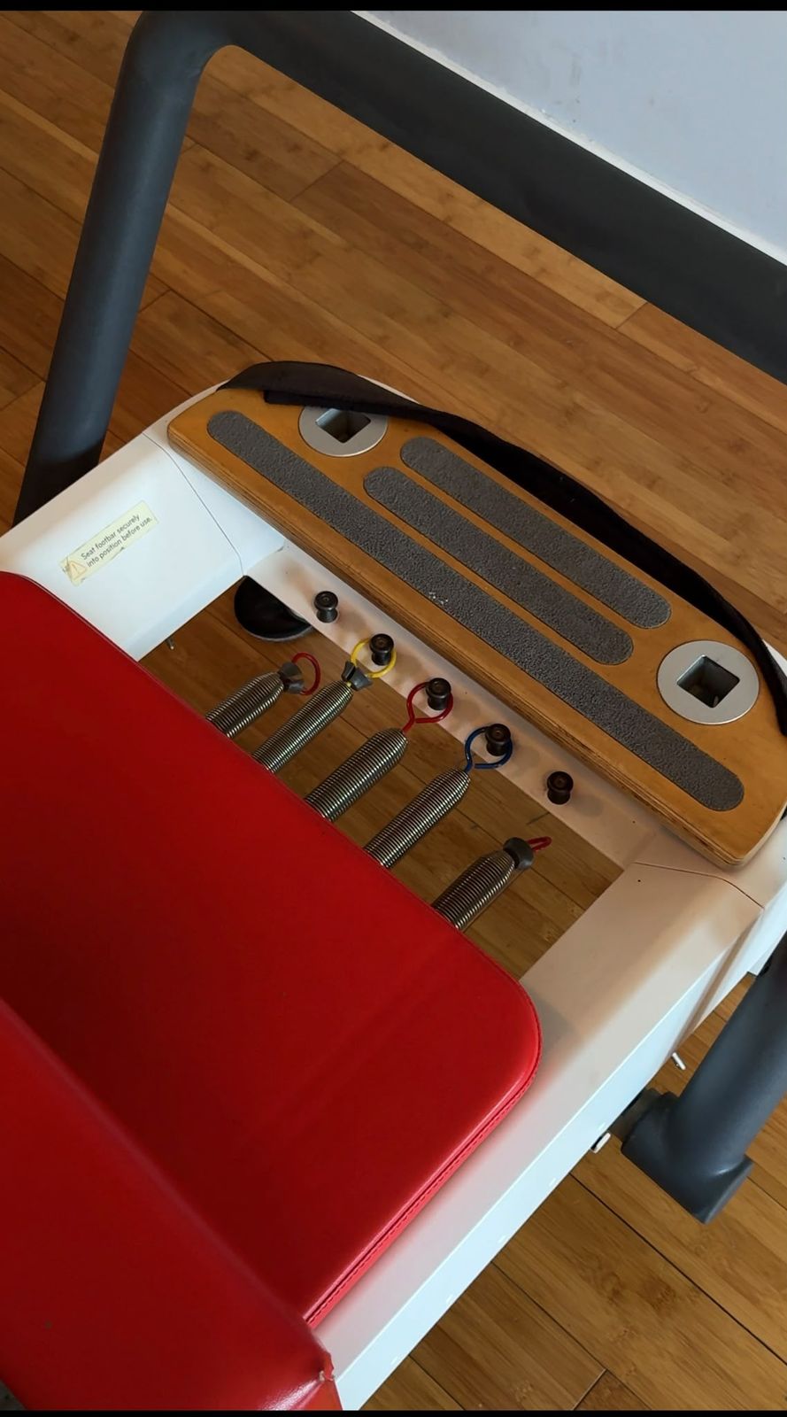 Reformer springs and footbar close-up